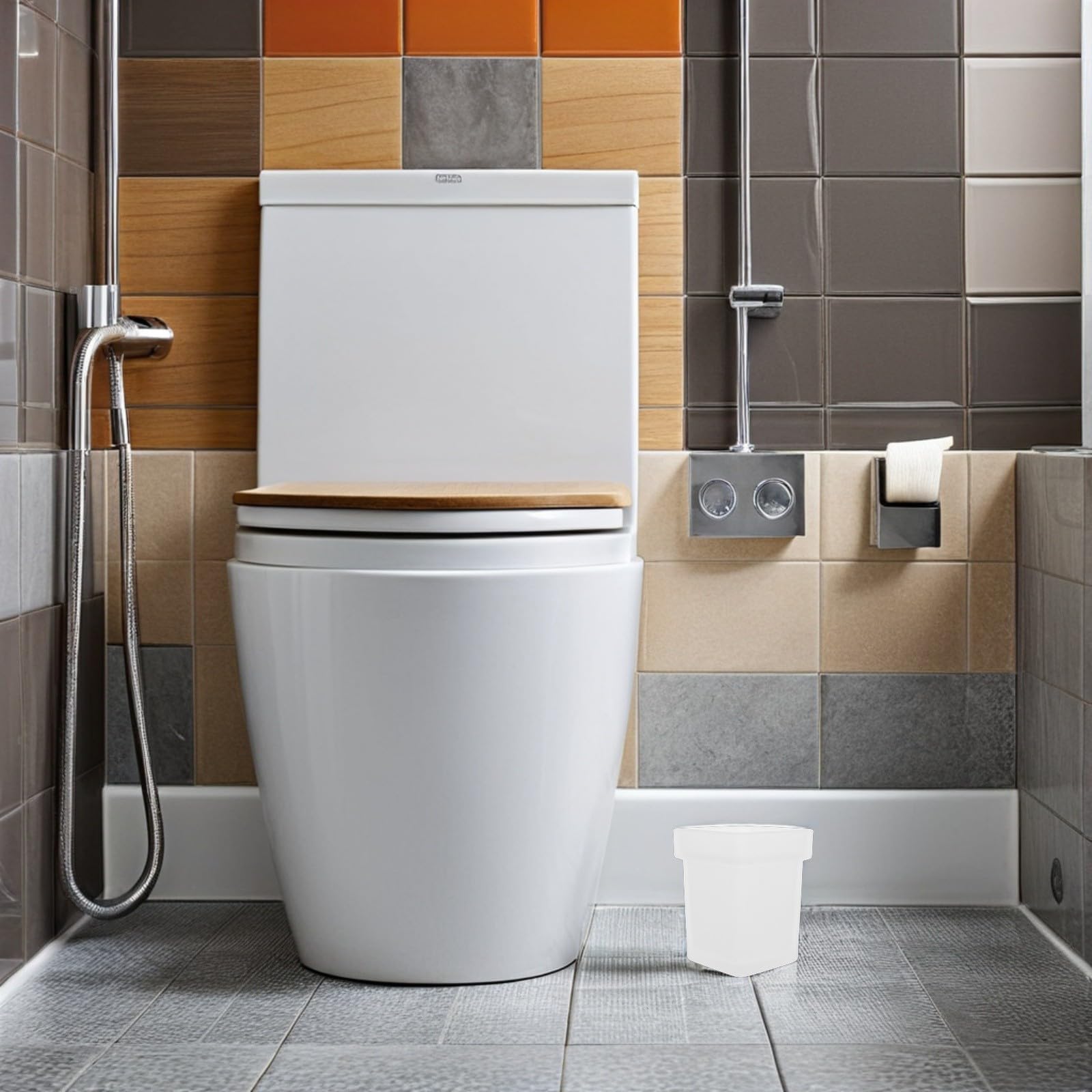 OSALADI Portaescobillas de Vidrio Cuadrado para Baño, Soporte Elegante para Escobilla WC, Diseño Moderno y Versátil, Juego de 2 Piezas para Uso en Hogar