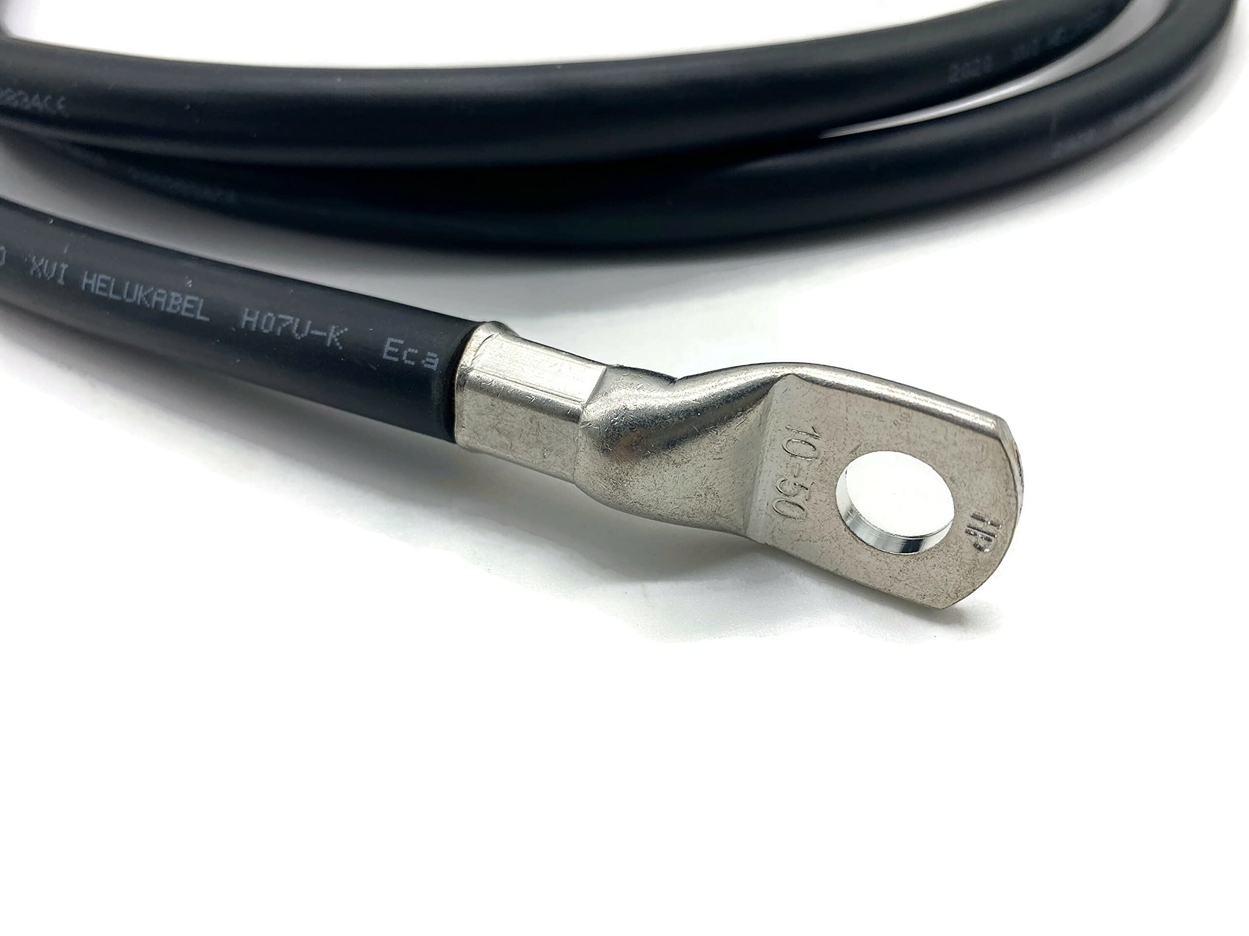 Cavo Da Batteria 50mm&sup2; 50cm - Cavo In Rame Con Estremit&agrave; Ad Anello M8 Per Auto, Barche E Solare