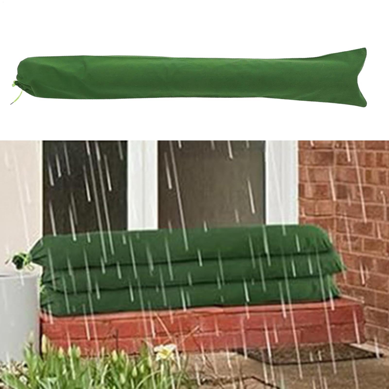 Flood Prevention Sandbags, Reusable Sandbags for Floods, Canvas Flood Barriers, Long Sandbag Tubes, Thickened Sandbags for Rain Garage Flood Prevention for Flood and Garages