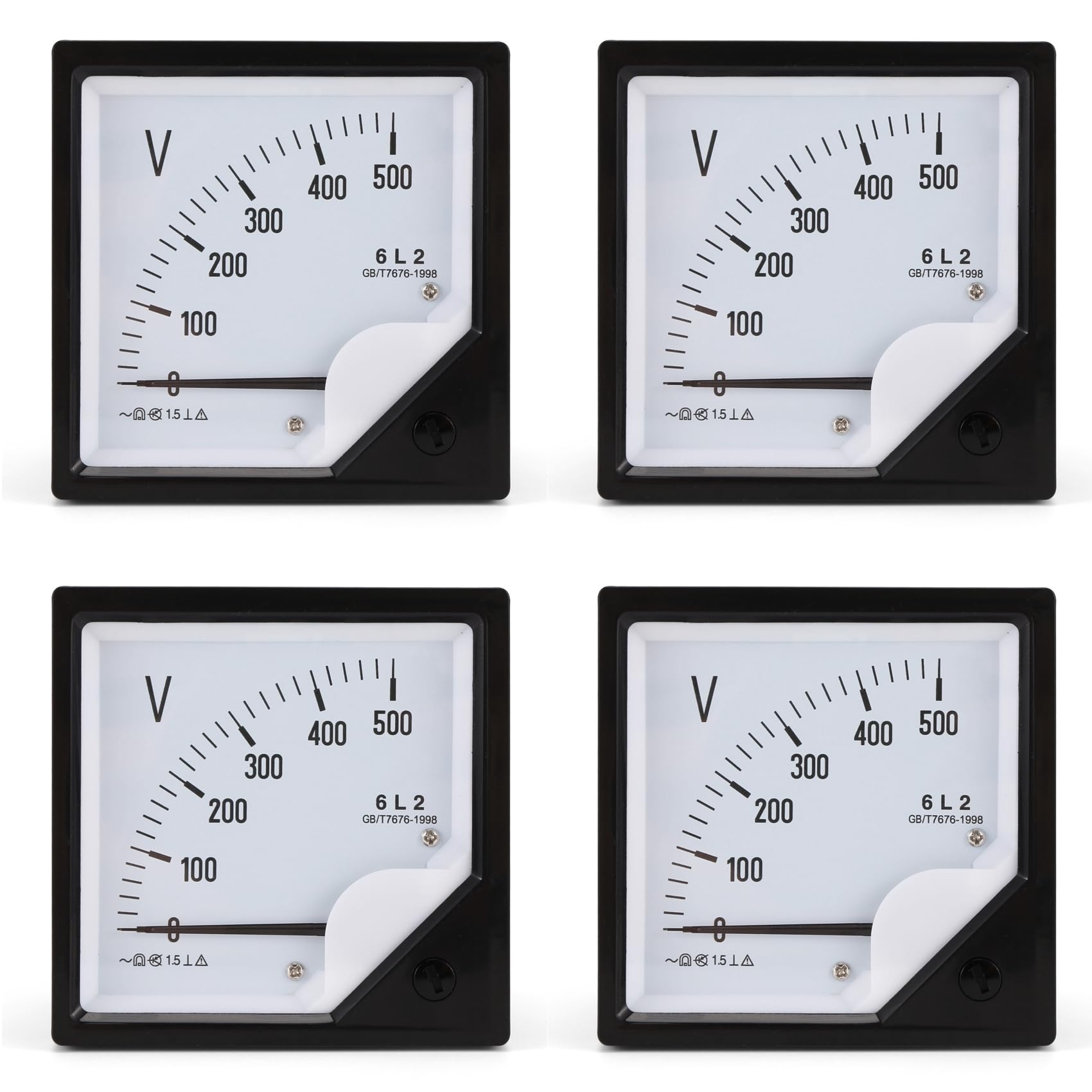 Jnchdghwa As Shown 4X 6L2 Voltmeter Ac 500V Pointer Type Voltage Meter Mechanical Header