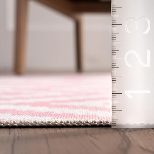 Miniatura 2 de nuLOOM Kellee - Alfombra moderna lavable a máquina, 8 x 10 pies, color rosa