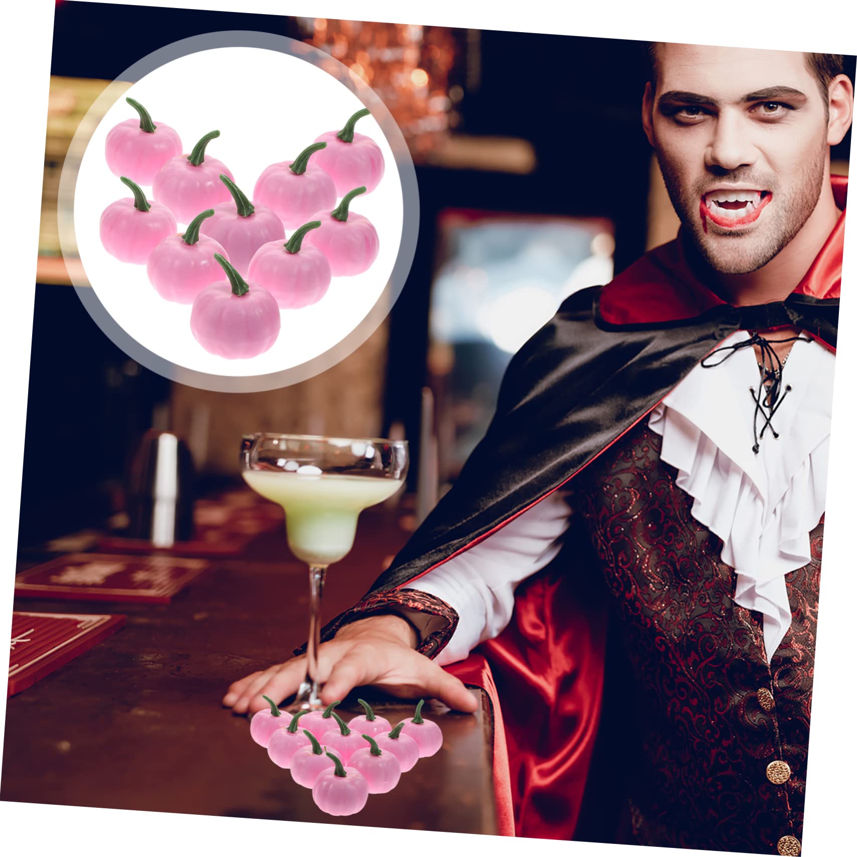 TOPBATHY 48 STK künstlicher Kürbis Halloween heeloween weihnachtsst kürbiskerne weihnachtsw schäumt dekor Ornament Herbstdeko für zu Hause gefälschter Schaum Rosa