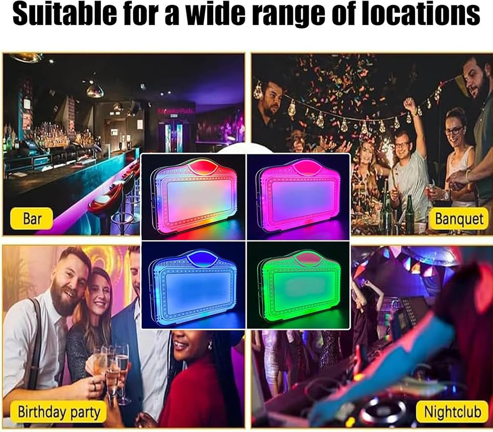 Prezenter butelek z literami LED, świecący znak ręczny do obsługi butelek, gadżety nastrojowe do baru i klubu, do klubu, klubu nocnego, imprezy, baru