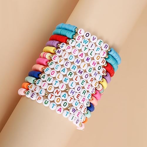 Vista 43 de Amaney - 1200 cuentas de letras de la A a la Z de 0.157 x 0.276 in, cuentas redondas blancas del alfabeto acrílico, incluye 100 cuentas de corazón