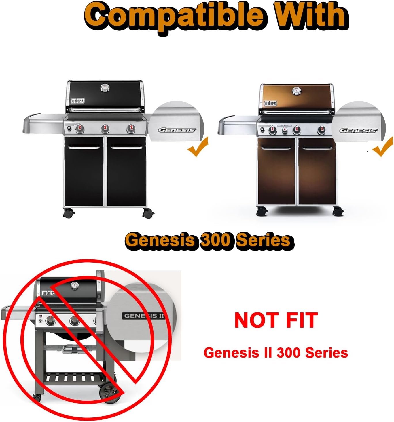 Genesis E-310 Grill Replacement Parts for Weber 7621 Flavorizer Bars 65505 Heat Deflector Weber Genesis 300 Series E310 S-330 E330 S310 EP310 S330 330 310 E-320 EP 330 Grill Parts 62783 Flavor Bars