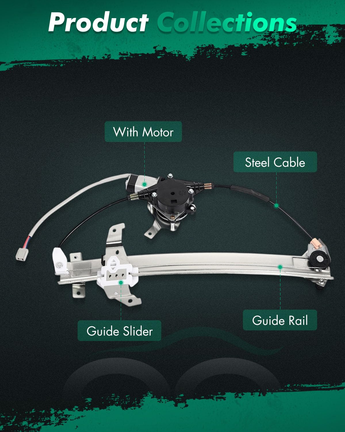 SCITOO 741-662 1W7Z 5423395-AA F3VY 5423209-A Front Driver Side Window Regulator W/Motor Compatible for Lincoln Town Car 1994-1997