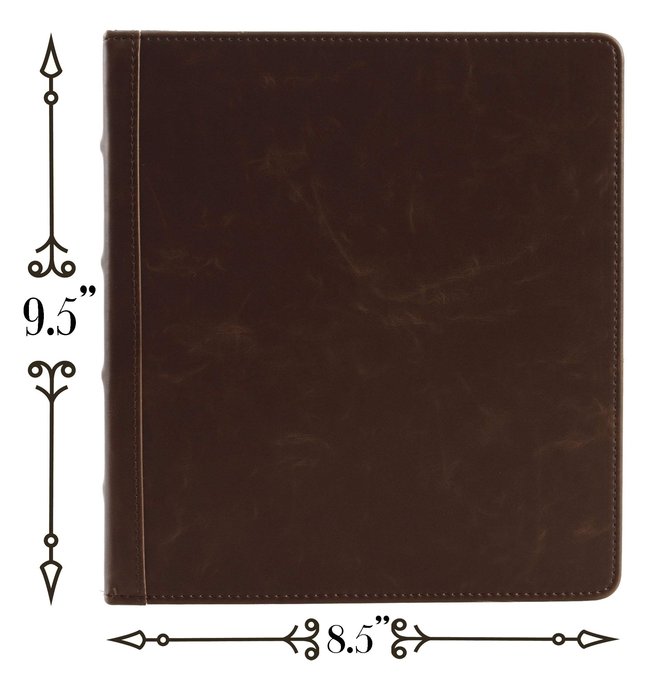 2Fold Supply Carpeta pequeña de 2 pulgadas, 3 anillas, 9.5 x 8 pulgadas, estilo vintage de piel sintética, se adapta a papel de cuaderno de 8.5 x 5.5 pulgadas, úsalo como organizador de papel