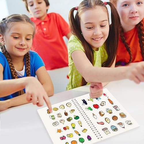 Miniatura 6 de Libro de almacenamiento de calcomanías reutilizables, álbum de colección, calcomanías en blanco, libro organizador tamaño A5 con 40 hojas de papel