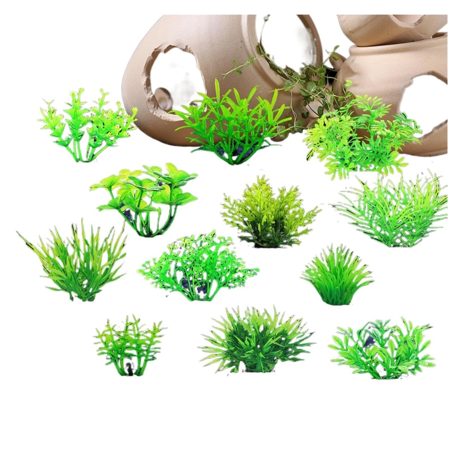 JTKSSCS Aquarium Plants 12pcs Artificial Underwater Plants Aquarium Fish Tank Seaweed Decoration(12pcs style 2)