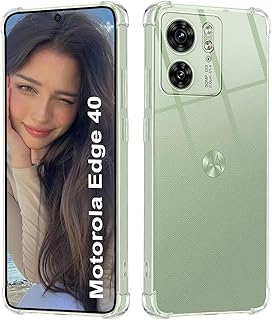 ISOI - Cover compatible with Motorola Edge 40 5G Case, with Bumper Airbag Shockproof Full Protection, Protective Case in TPU Silicone Ultra-thin and Soft - Transparent