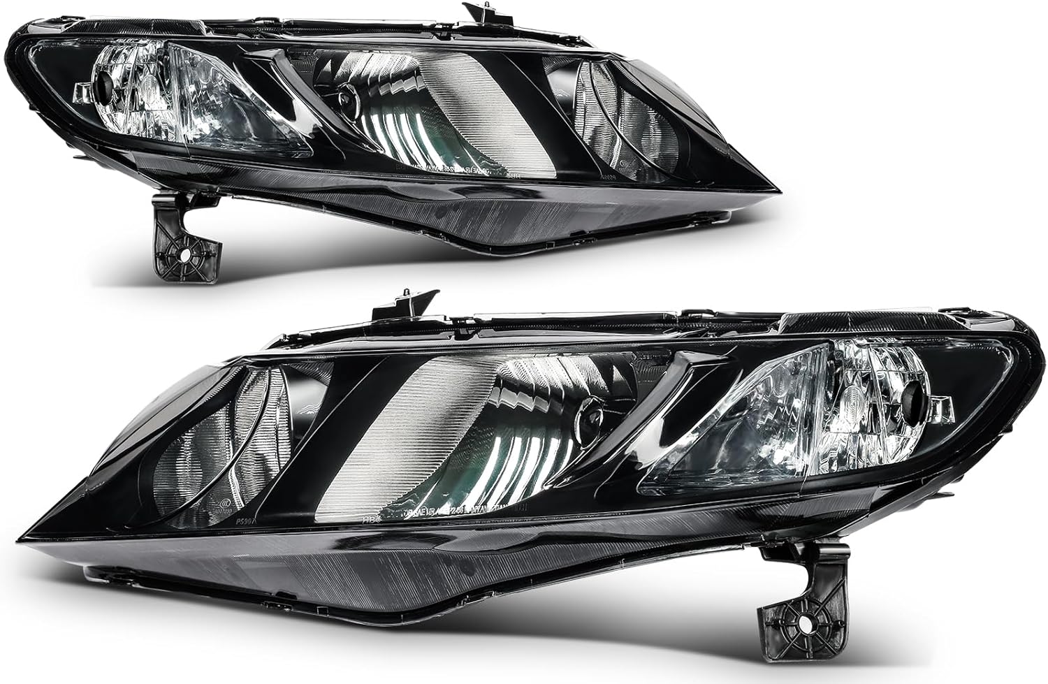 Headlight Assembly Fit for 2006-2011 for Honda Civic 4-Door Sedan Smoked Housing Clear Corner Driver and Passenger Side 33151SNAA02 33101SNCA01 33151SNCA01 33101SNAA02