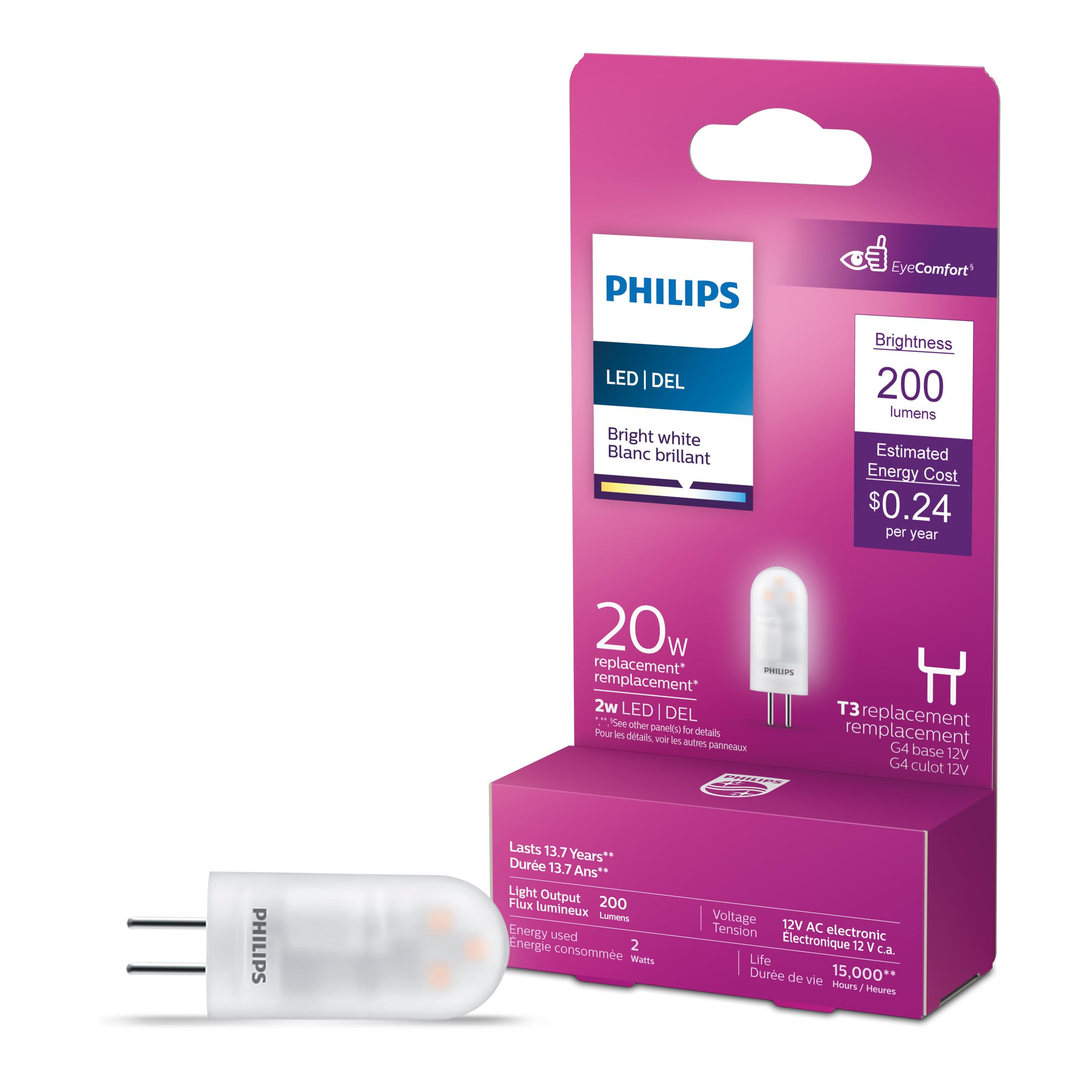 Philips 567198-2T3/G4/830/ND 12V 6/1PF LED Bi Pin Halogen