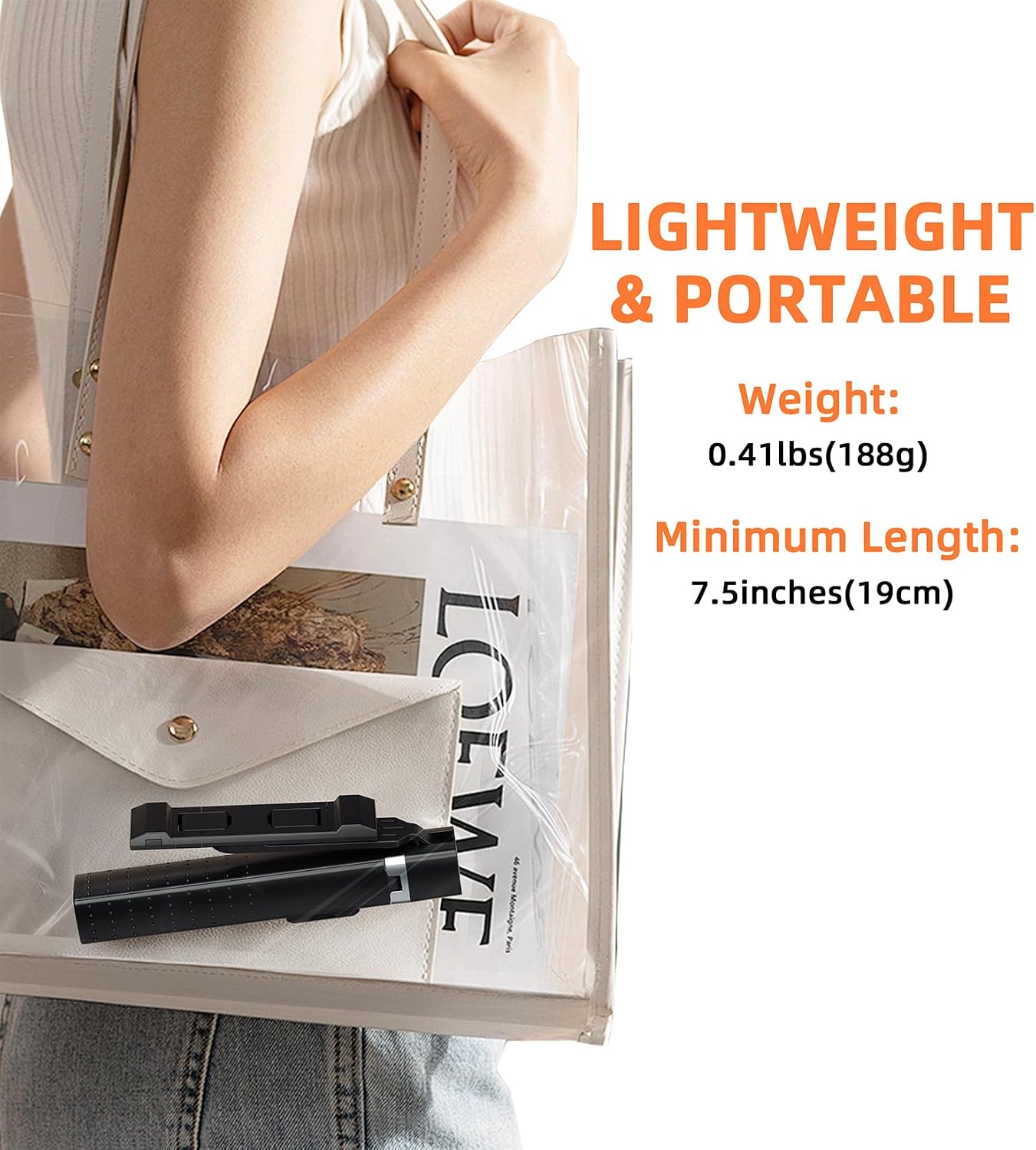Selfie Stick Tripod for iPhone & Android, Phone Tripod Stand with Wireless Remote, 41" Extendable, 2 Rechargeable LED Fill Lights, Stainless Steel, 3 Light Modes and 9 Brightness Levels