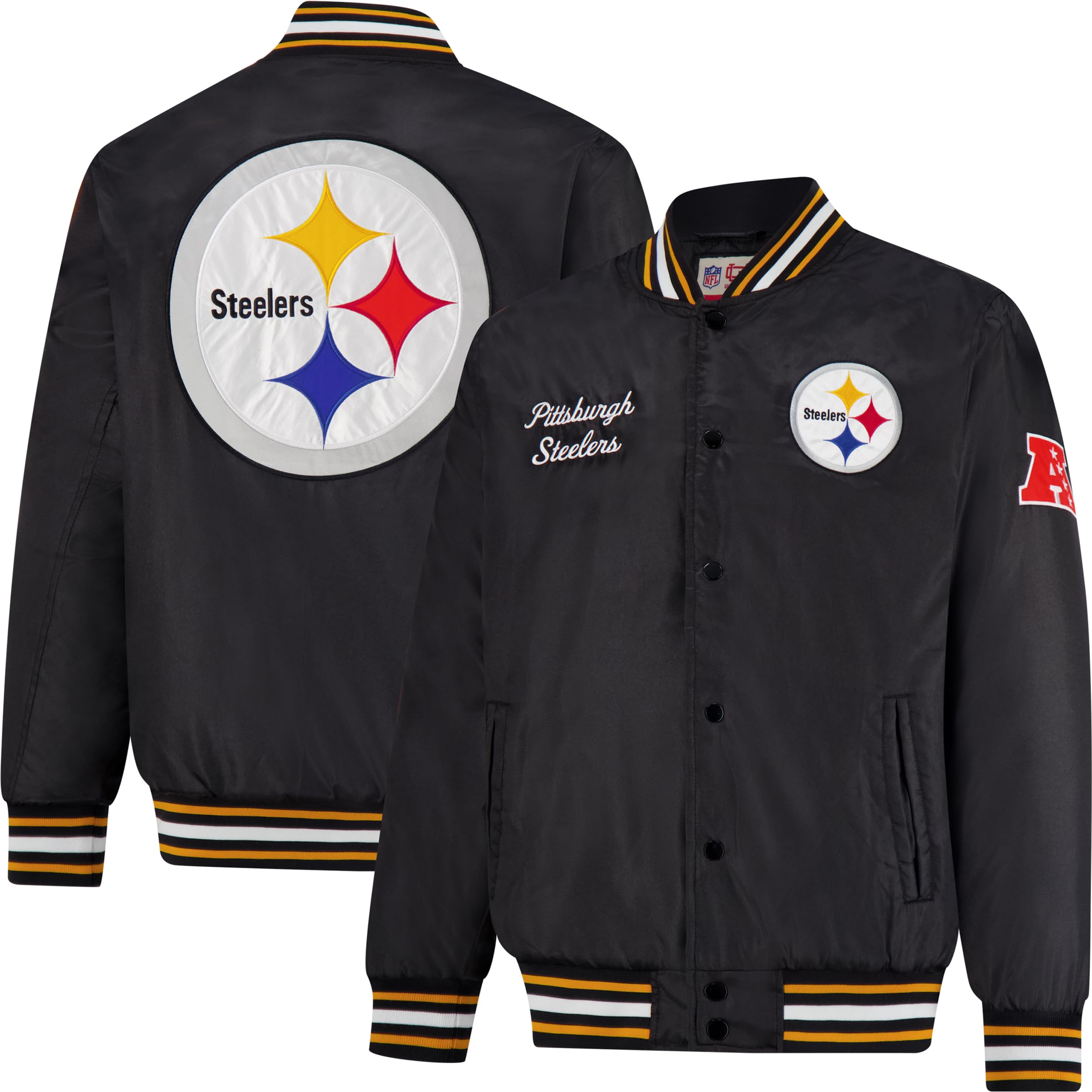 Ultra Game Mens NFL Official Supreme Heritage Satin Jacket