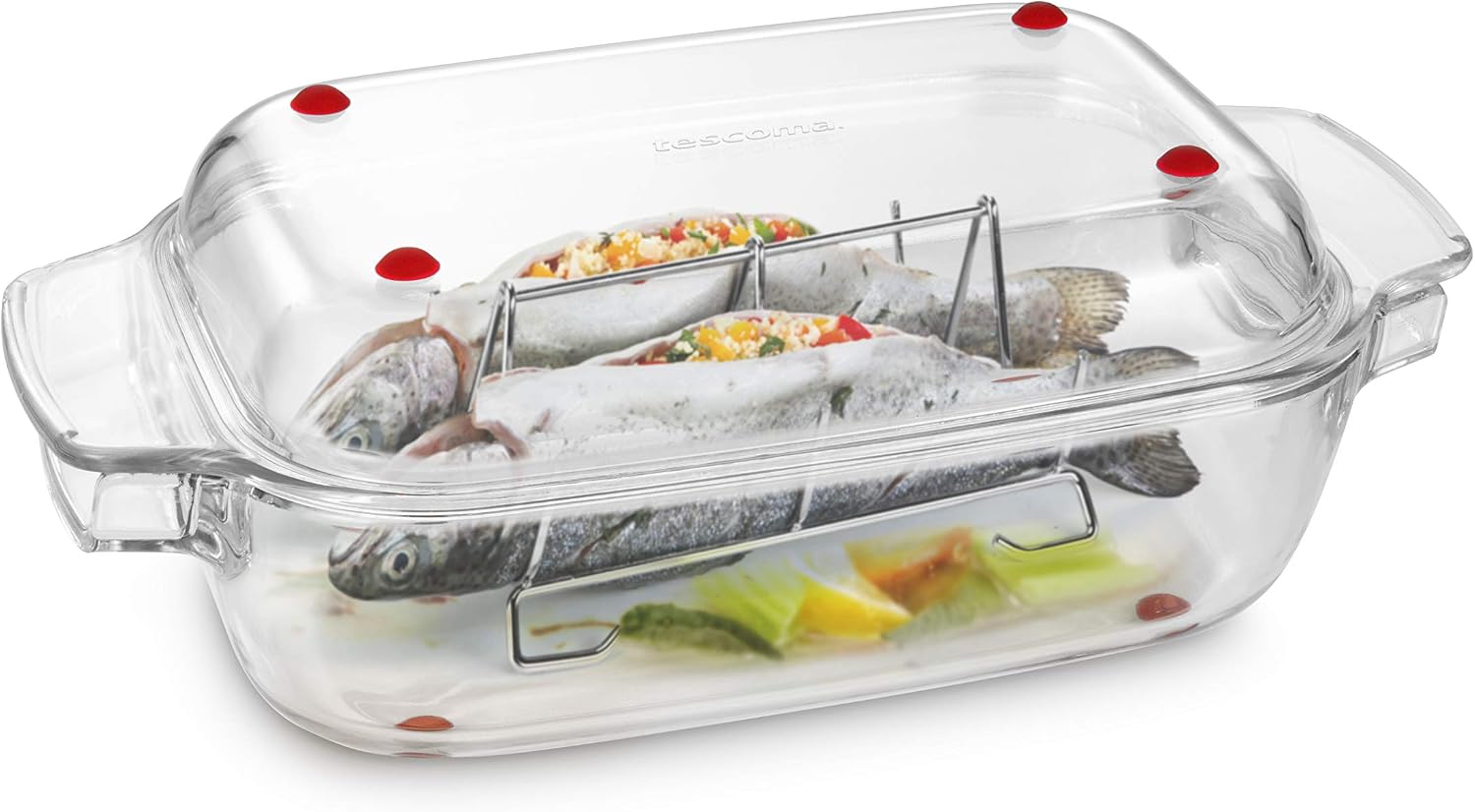 Tescoma GrandChef 34 x 19 cm Rectangular Glass Roaster with Lid