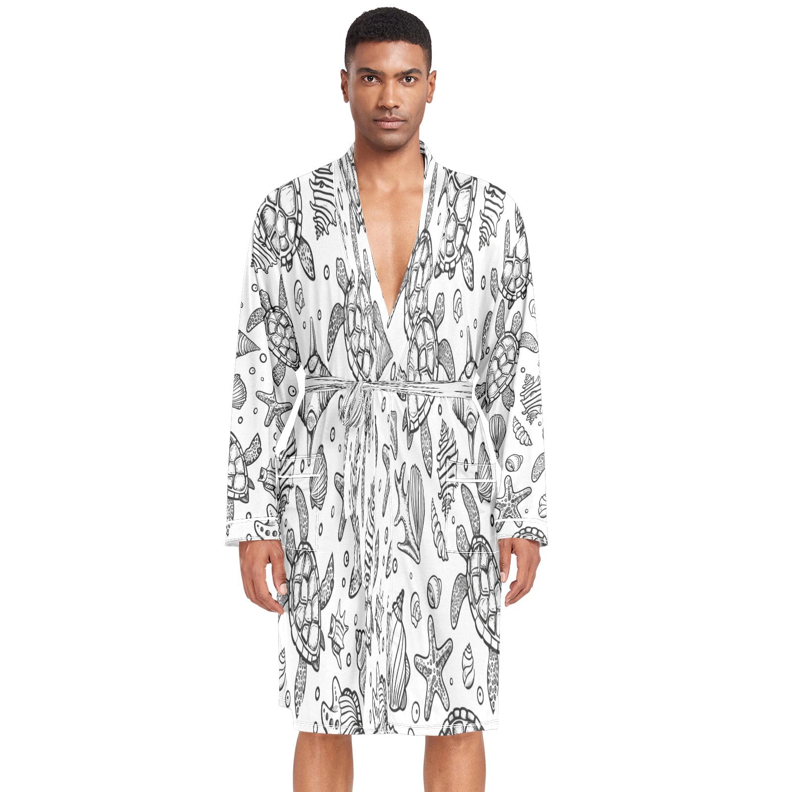 Accappatoio da uomo leggero accappatoio spa mare stelle marine tartarughe