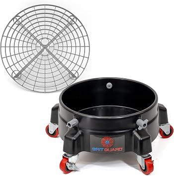 Grit Guard The Original Silver Bucket Insert + Bucket Dolly with Wheels Black - Made in the USA
