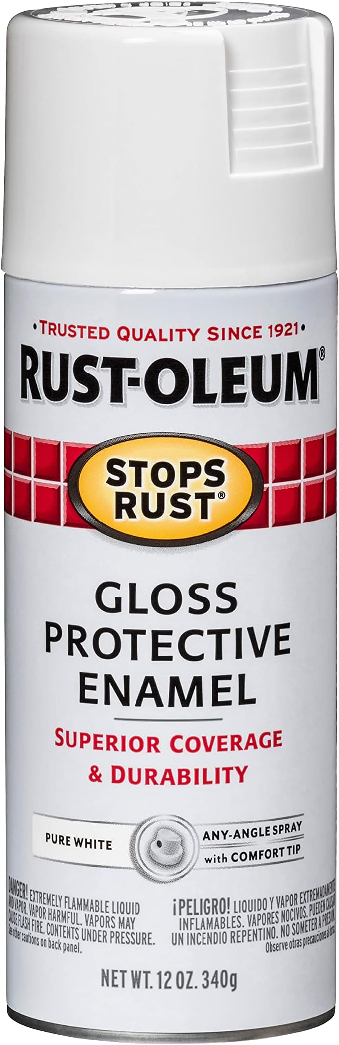 Stops Rust Protective Gloss Enamel Spray Paint - 250702-12 Oz, Pure White