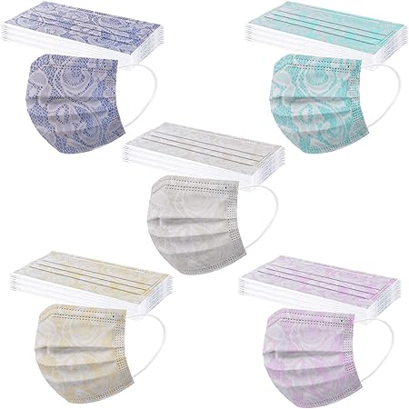 Amazon Co Jp マスク Chensen 黒 不織布マスク 50枚 使い捨てマスク 超快適マスク 不織布 可愛いマスク かわいい 花柄 菊 バラ 梅 可愛い レース柄 柄マスク カラーマスク 油絵 レースマスク 保護マスク レース柄 大人 夏用マスク 三層構造 レディース メンズ 通気性
