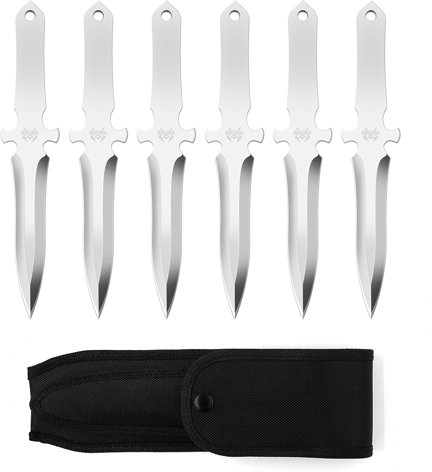 6Pack Throwing set, 10.1″ Throwing Spikes with 0.236″ Thick Full Tang Design, Nicely-Balanced with Nylon Sheaths, Excellent for Recreation and Competitors