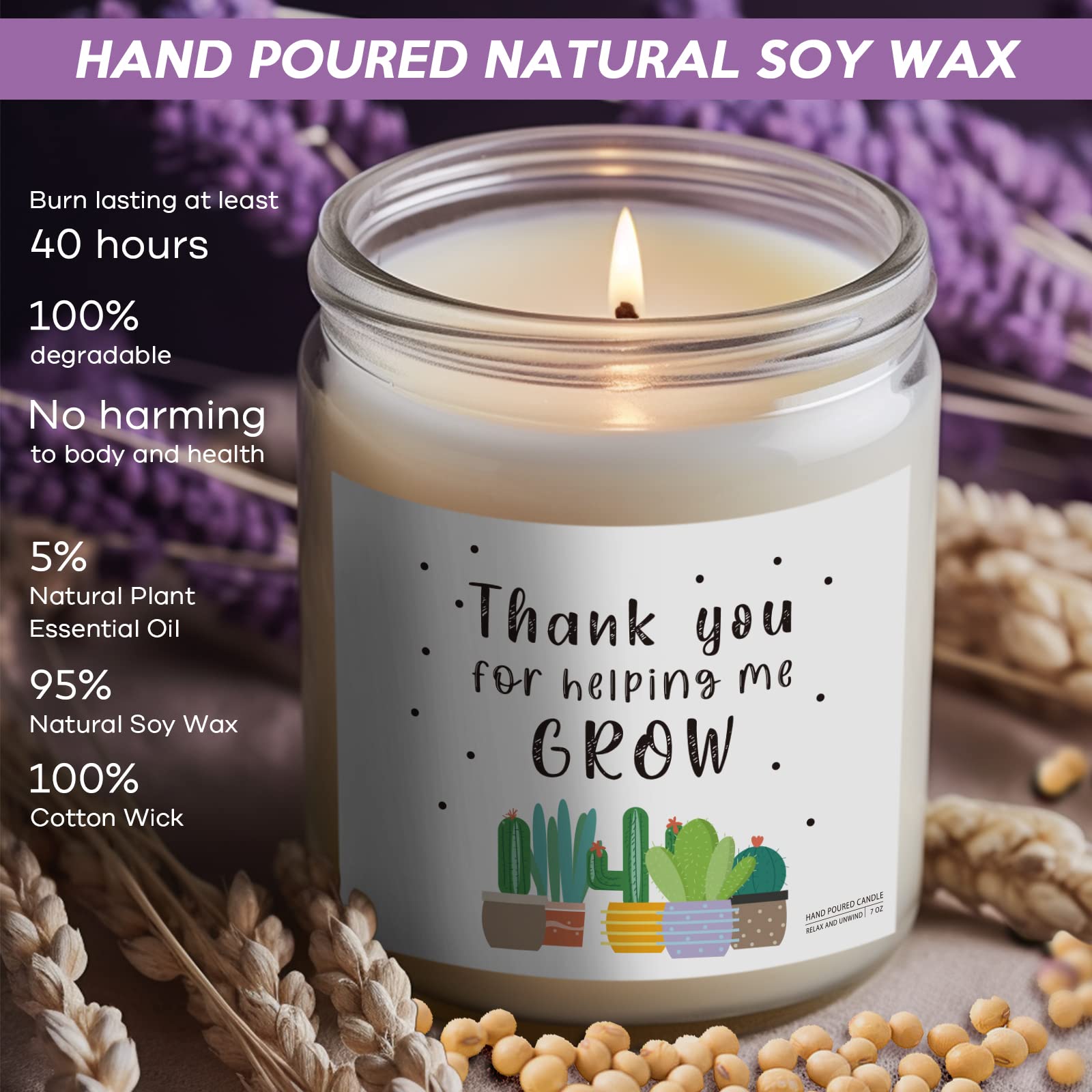 Teacher Gifts for Women - Teacher Appreciation Gift Thank You for Helping Me Grow Valentine Gifts for Teachers