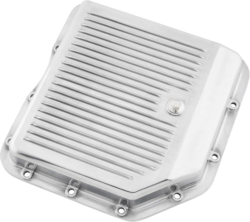 Cárter de transmissão TH350 em alumínio polido com aletas de refrigeração – Profundidade original