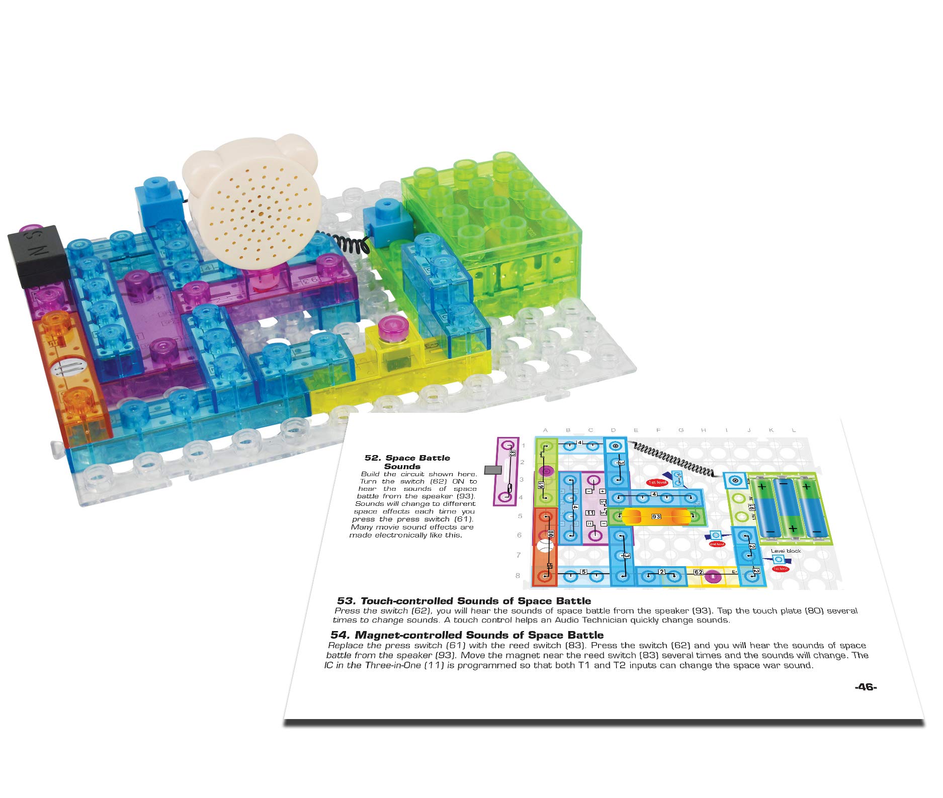 E-Blox Circuit Blox Builder - 115 Projects Circuit Board Building Blocks Toys Set for Kids Ages 8+ - Image 6