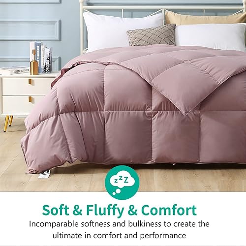 Vista 12 de APSMILE Edredones de fibras de plumas de plumón tamaño Queen, colección de hotel para todas las estaciones, extra suave y esponjoso, edredón Blanco