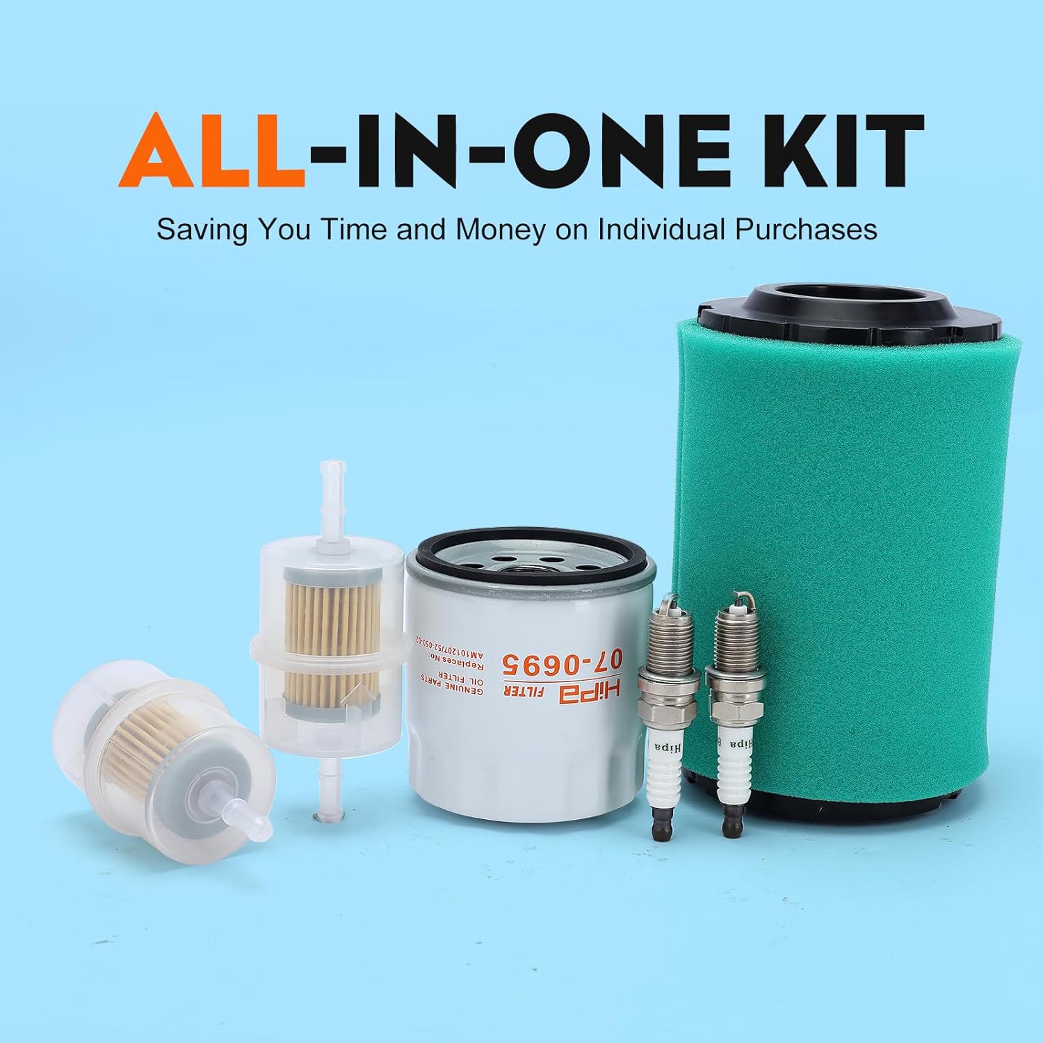 Hipa 32 083 13-S Air Filter Tune Up Kit for Kohler 7000 Series Pro Kohler KT725 KT735 KT740 KT745 EKT740-EKT750 22HP-26HP Engine Lawn Mower W 52 050 02 Oil Filter Fuel Filter Parts