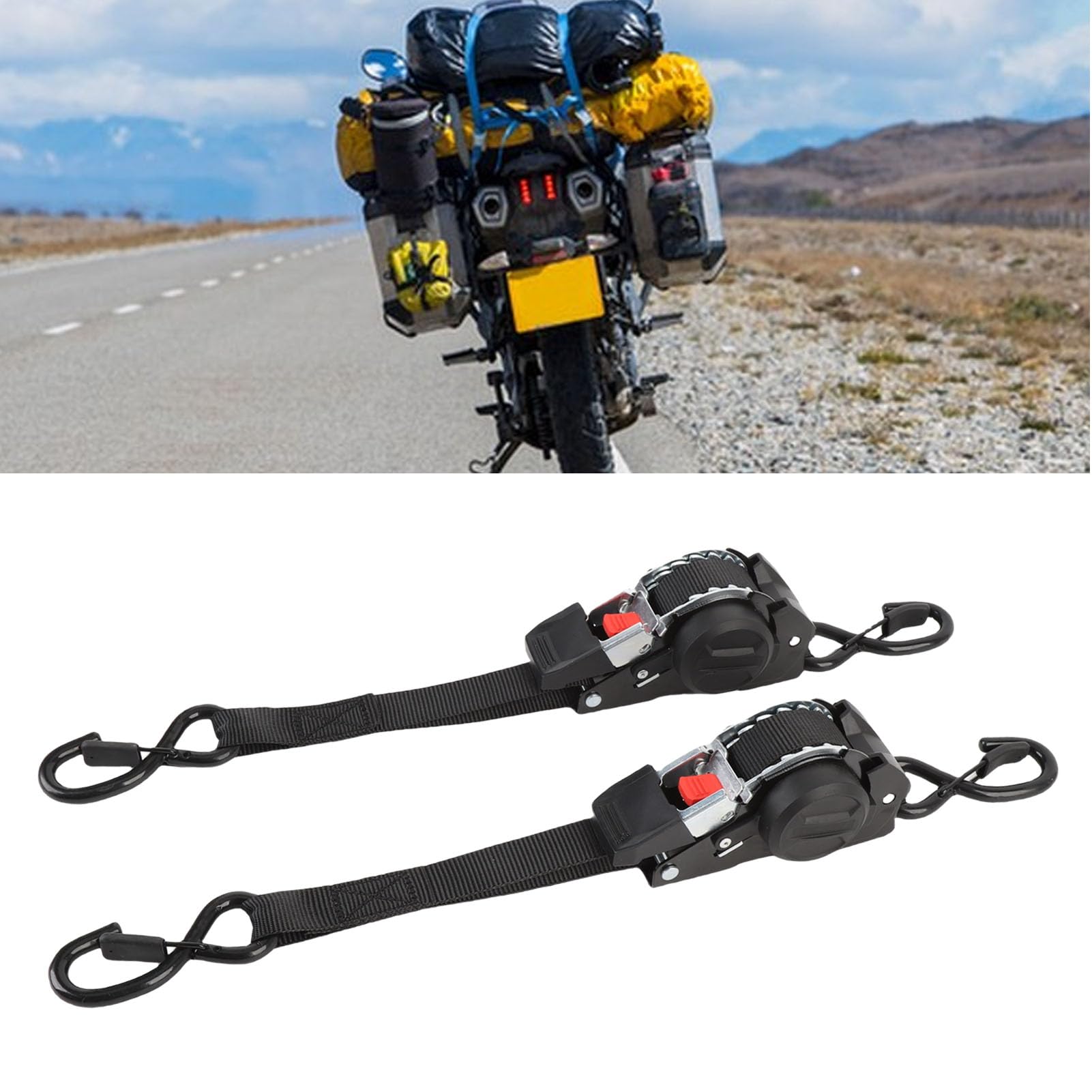 CHICIRIS Ratschengurte, Robust, 2,5 cm X, Automatisch Einziehbare Spanngurte für Boote, Geländefahrzeuge, Jetskis, 2 Stück