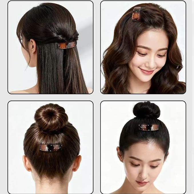 4 Peines para Cabello con Decoración de Rombos, Blanco y Rojo miniatura 7