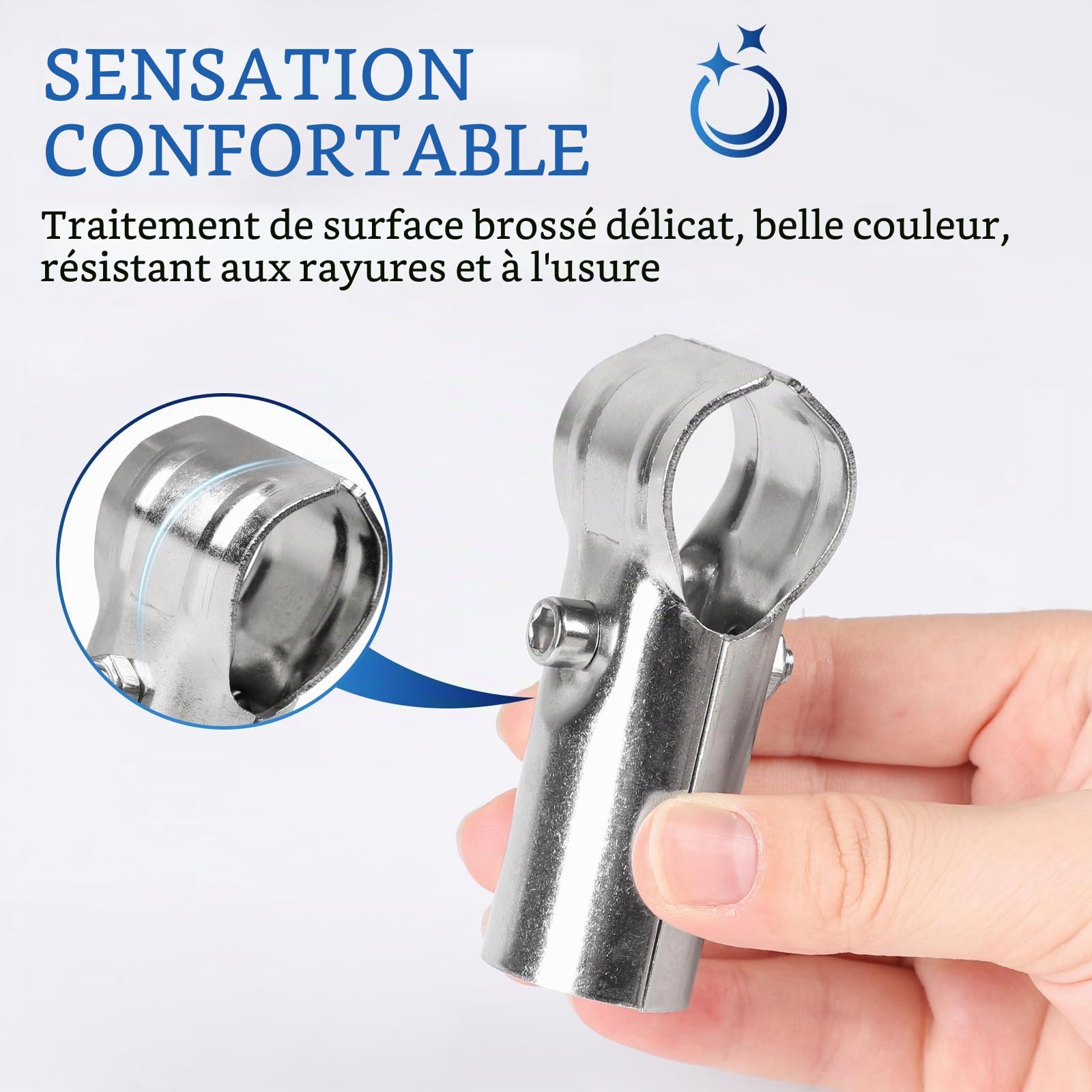 4 PCS Colliers de Serrage en T Inox 25mm, Raccord de Tuyau en T 25mm pour Tube en Aluminium, Tringle à Vêtements, Garde-Corps, pour Raccordement à Tube Rond