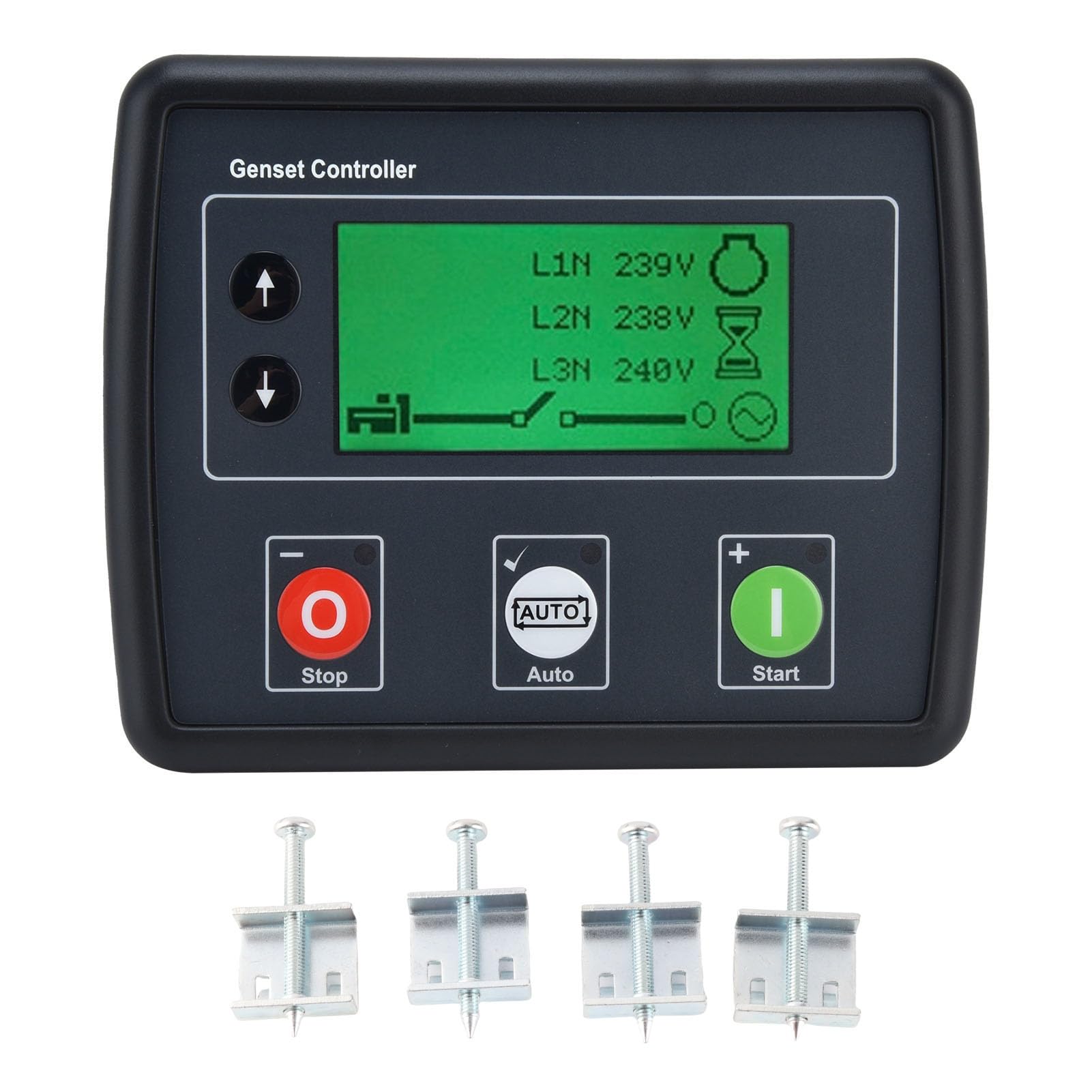 Yctze Controlador de Arranque Automático DSE4510 para Grupos Electrógenos con Monitoreo y Funciones Completos, Pantalla LCD para Gasolina