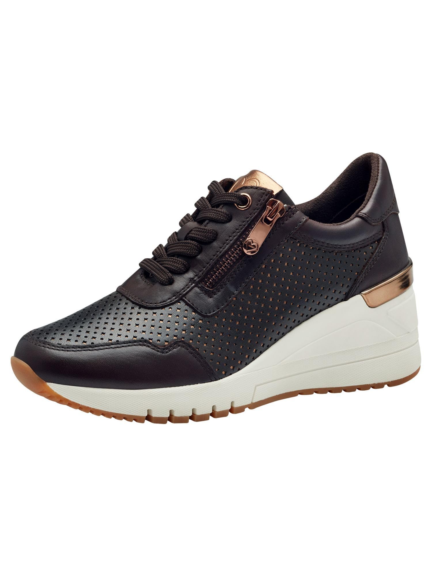 MARCO TOZZI Women's Laced Trainers 2-23715-43 Sneaker, Mocca Comb, 8 UK