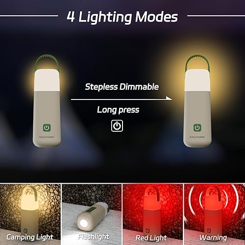 Miniatura 5 de Linterna de campamento, linterna recargable de 350 horas de tiempo de funcionamiento, linterna de 3200 mAh con 4 modos, luz impermeable para tienda