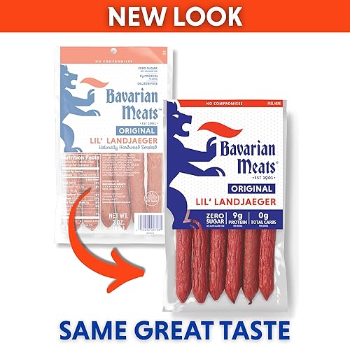 Miniatura 27 de Bavarian Meats Lil' Landjaeger - Palitos de carne, bocadillos de proteína de salchicha ahumada, cero azúcar, gran fuente de proteínas, sin gluten
