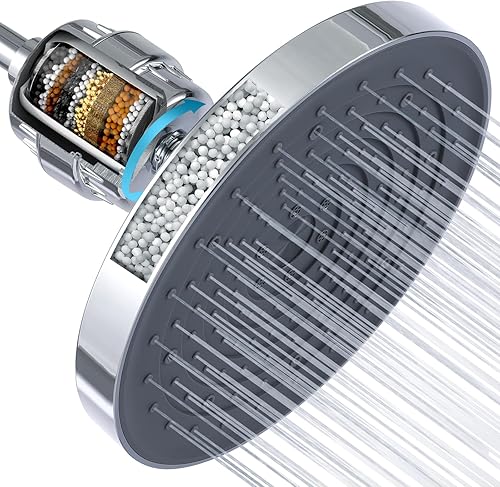 Cabezal de ducha de alta presión de 10 pulgadas con filtros, cabezales de ducha de lluvia para eliminar el cloro, cabezal de ducha filtrado para