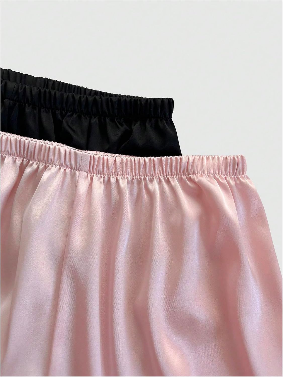 SHENHE Women's 2 Packs Lace Trim Satin Pj Pants Elastic Waist Wide Leg Pajama Bottoms Sleepwear