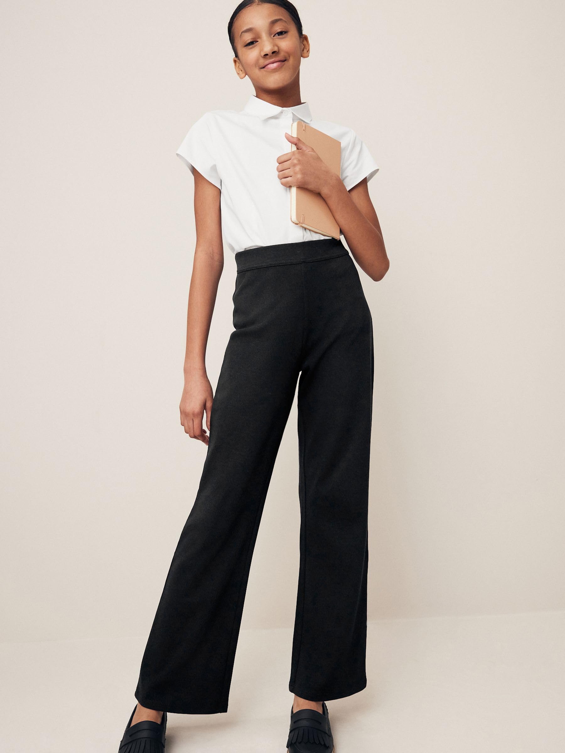 NEXT Mädchen Schlupf-Stretchhose aus Jersey mit Baumwolle Schwarz 166