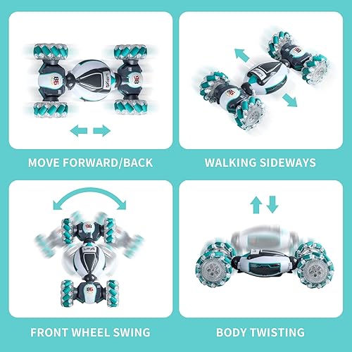 Miniatura 2 de Auto de acrobacias RC con detección de gestos 4WD, auto de control remoto para juguetes para niños y niñas de 6, 7, 8, 9, 10, 11, 12-13 años, el