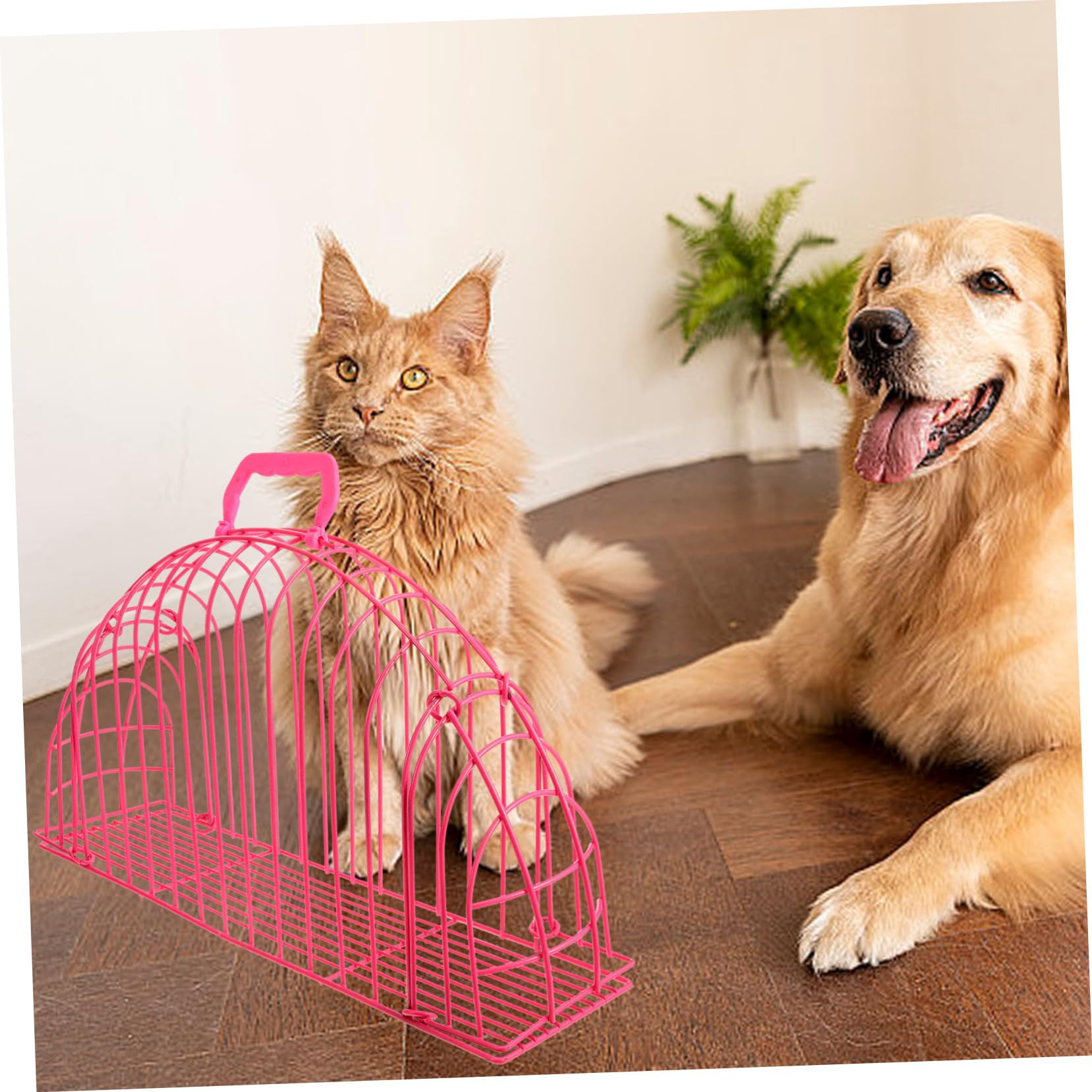 BESTonZON Großer Katzenkäfig aus Edelstahl mit Krallenschutz Atmungsaktivem Haustier Duschkäfig für Katzenpflege und Sicheres Baden zu Hause