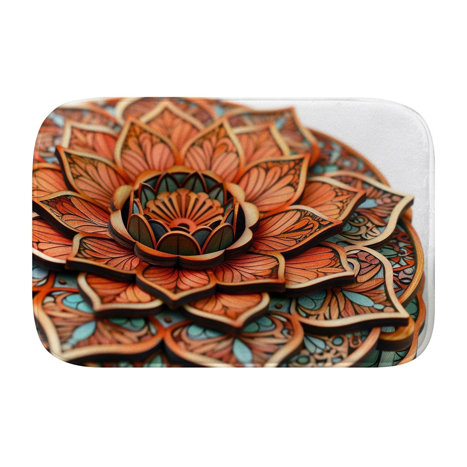 Tapis de bain ultra absorbant lavable en machine Fleur 3D L