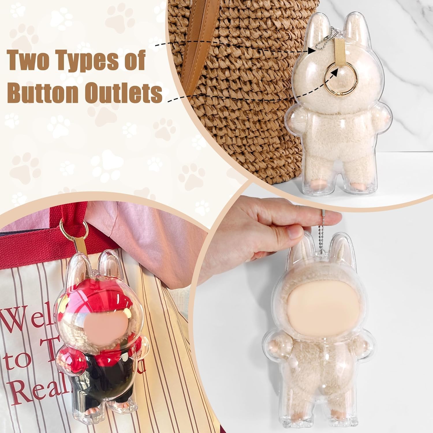Protective Clear Case Compatible with Labubu Standing Figure (Macaron to 3.0) - Collector Storage Box with Lanyard,Dustproof Scratch-Resistant for Standing Series (Figure Not Included)