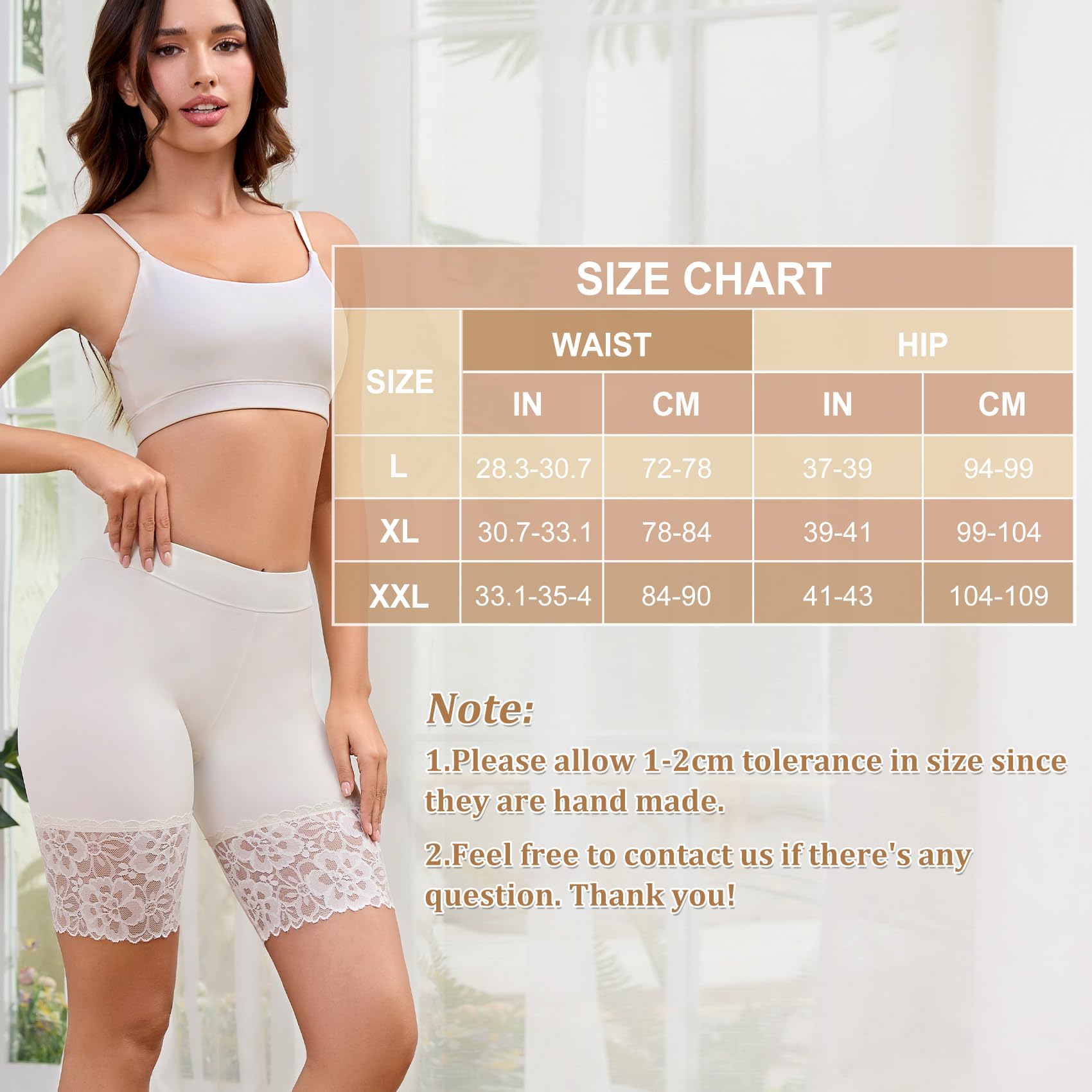 Pantalon Antirozaduras Mujer Elástico Bragas Diseño Encaje Boxer Shorts Suave Falda Bragas Cómoda Resistente al Desgaste Short Deportivo Mujer para Yoga Y Ciclismo Pack de 3