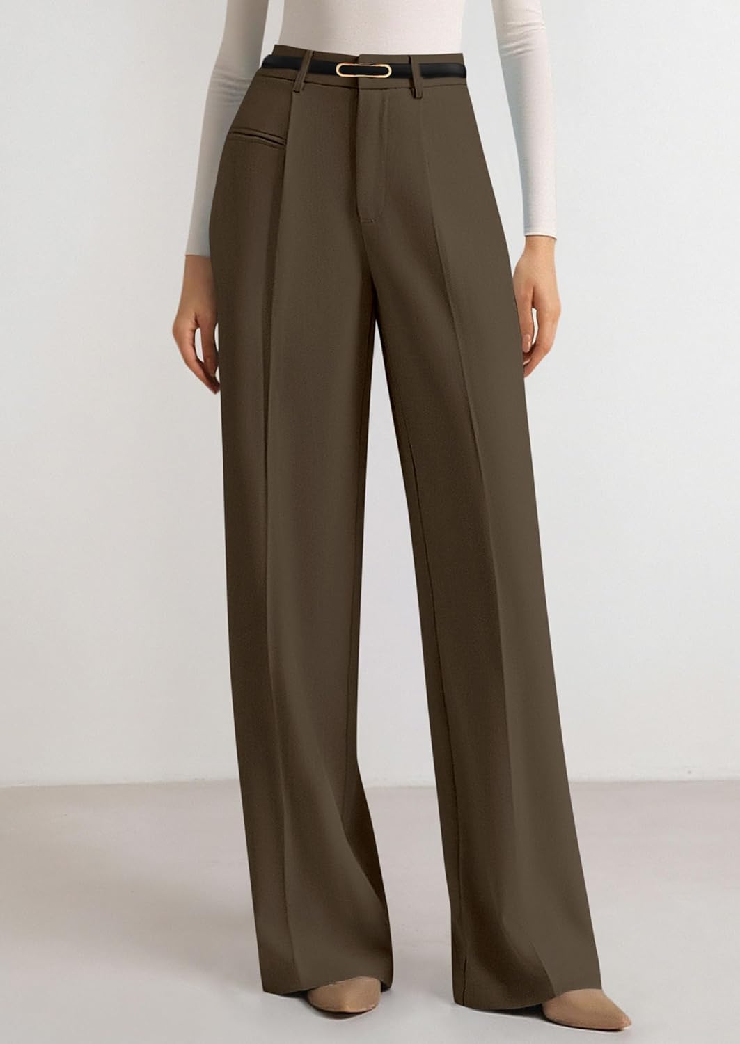 PRETTYGARDEN Womens Wide Leg Dress Pants 2026 Business Casual Flowy Work Palazzo Pants High Waisted Slacks Trousers - Image 6