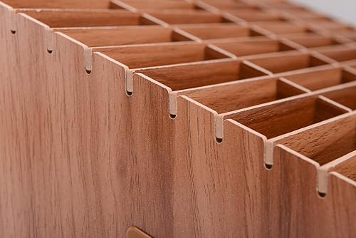 Miniatura 6 de Organizador de madera para teléfono celular, soporte para teléfono, escritorio, escuela, oficina, caja de almacenamiento multifuncional para aula,