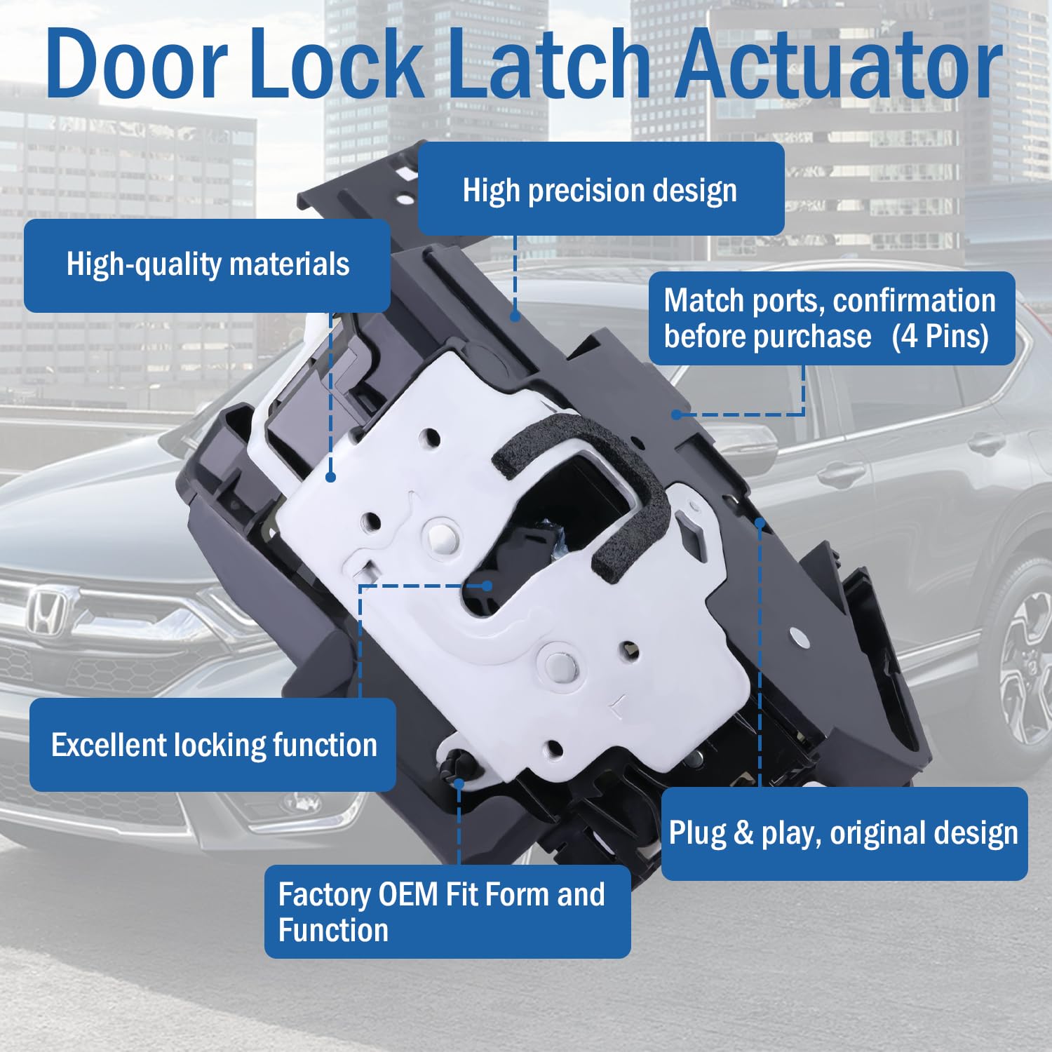 Qagea Front Left Driver Side Power Door Lock Actuator, Door Latch Compatible with Ford Escape 2008-2012, Mercury Mariner 2008-2011, Replaces 937-650 9L8Z-7821813-A BL8Z-7821813-A