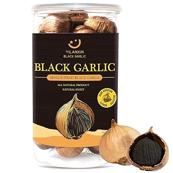 Premium Single Clove Black Garlic /17.2 Oz 500 g Whole Black Garlic Fermented for Full 90 Days, Non-Additives, Ready to Eat, Easy Peel, High in Antioxidants, for Snack or Cooking