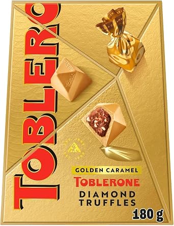 Premium Swiss Chocolate Truffles - Best gift for Friends & Family for Any occasion Toblerone Golden Caramel Chocolate Diamond Truffles 180g