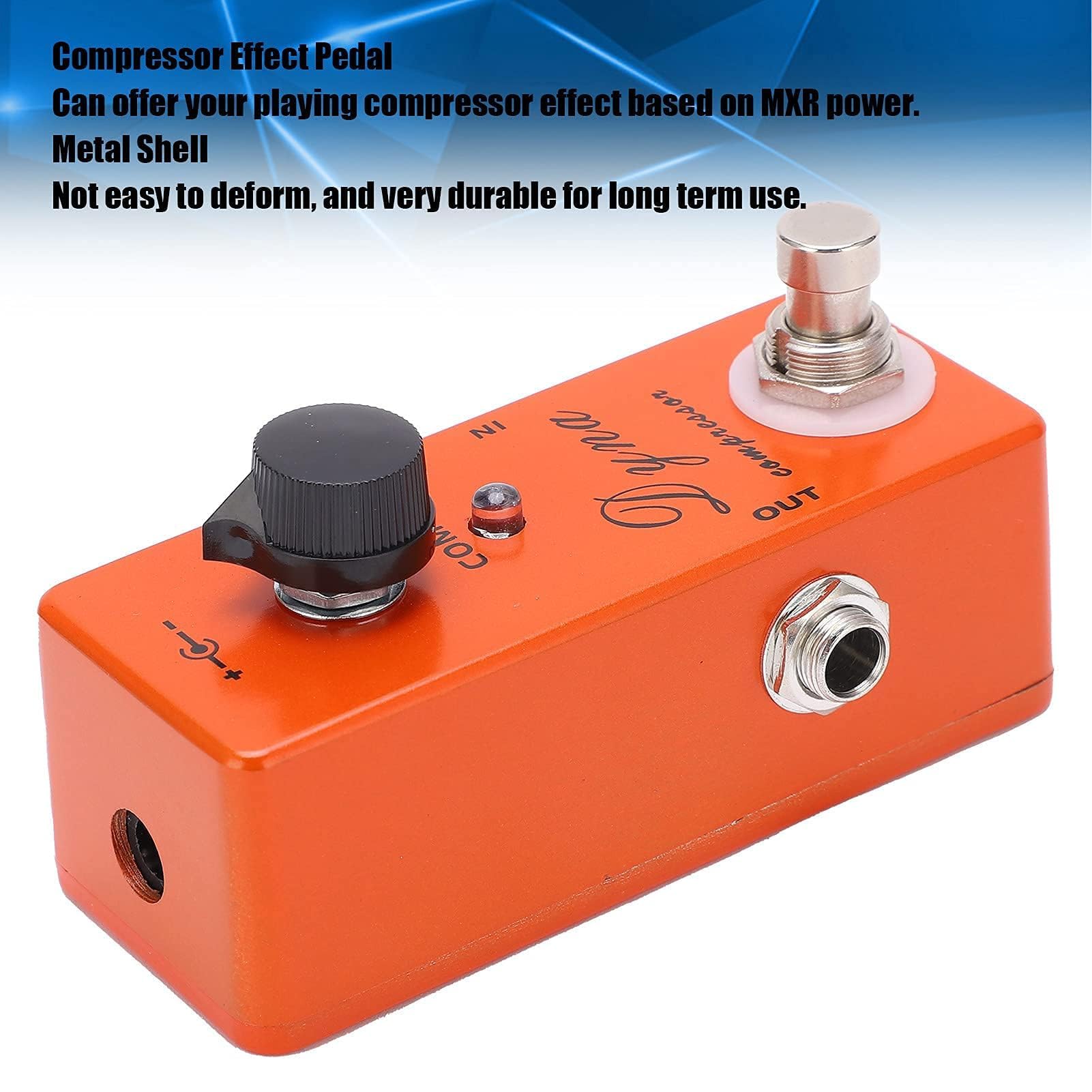 Pédale D'effets pour Guitare, Compresseur MXR True Bypass Pédale de Guitare Overdrive Vintage Réglable Accessoire D'instrument de Musique Réglable et Portable pour Guitare Électrique